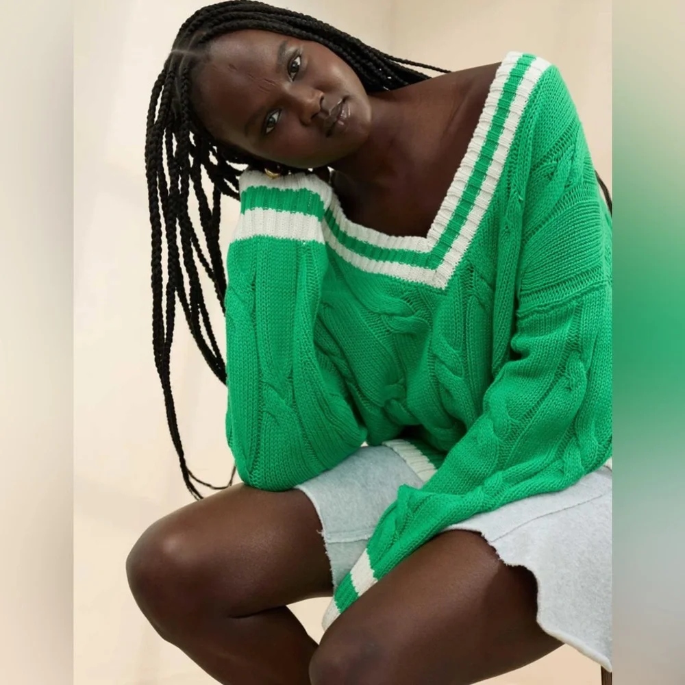 NWT Aerie Cable Knit Sweater ⛳️🎾 - Picture 2 of 5